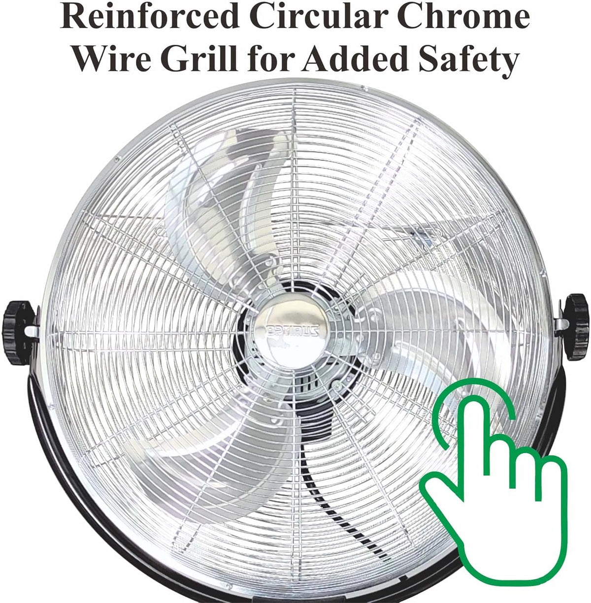 20" 3-Speed Metal Oscillating Stand Fan with Chrome Grill A159484