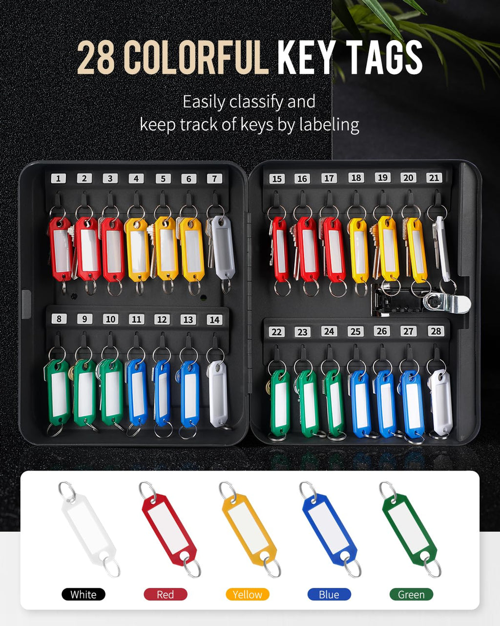 Black Steel Key Cabinet with Combination Lock B914
