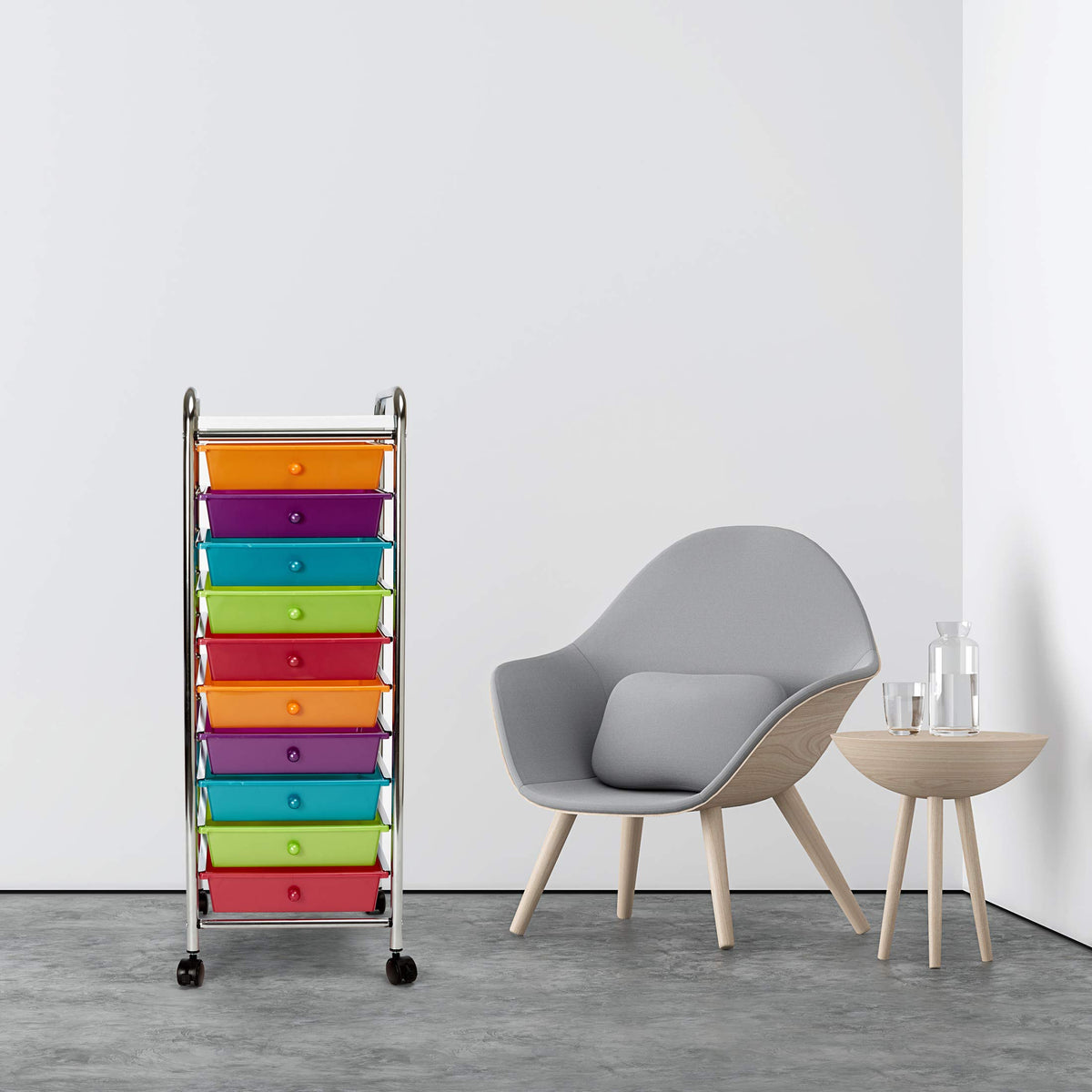 10 Drawer Rolling Storage Cart X10235