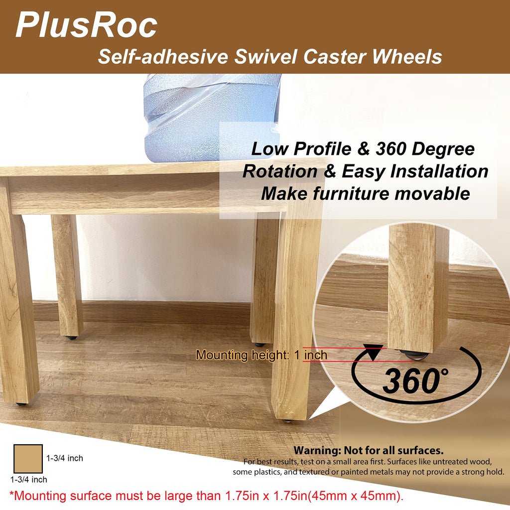 1 Inch Self Adhesive Caster Wheels, 8 Pack C861