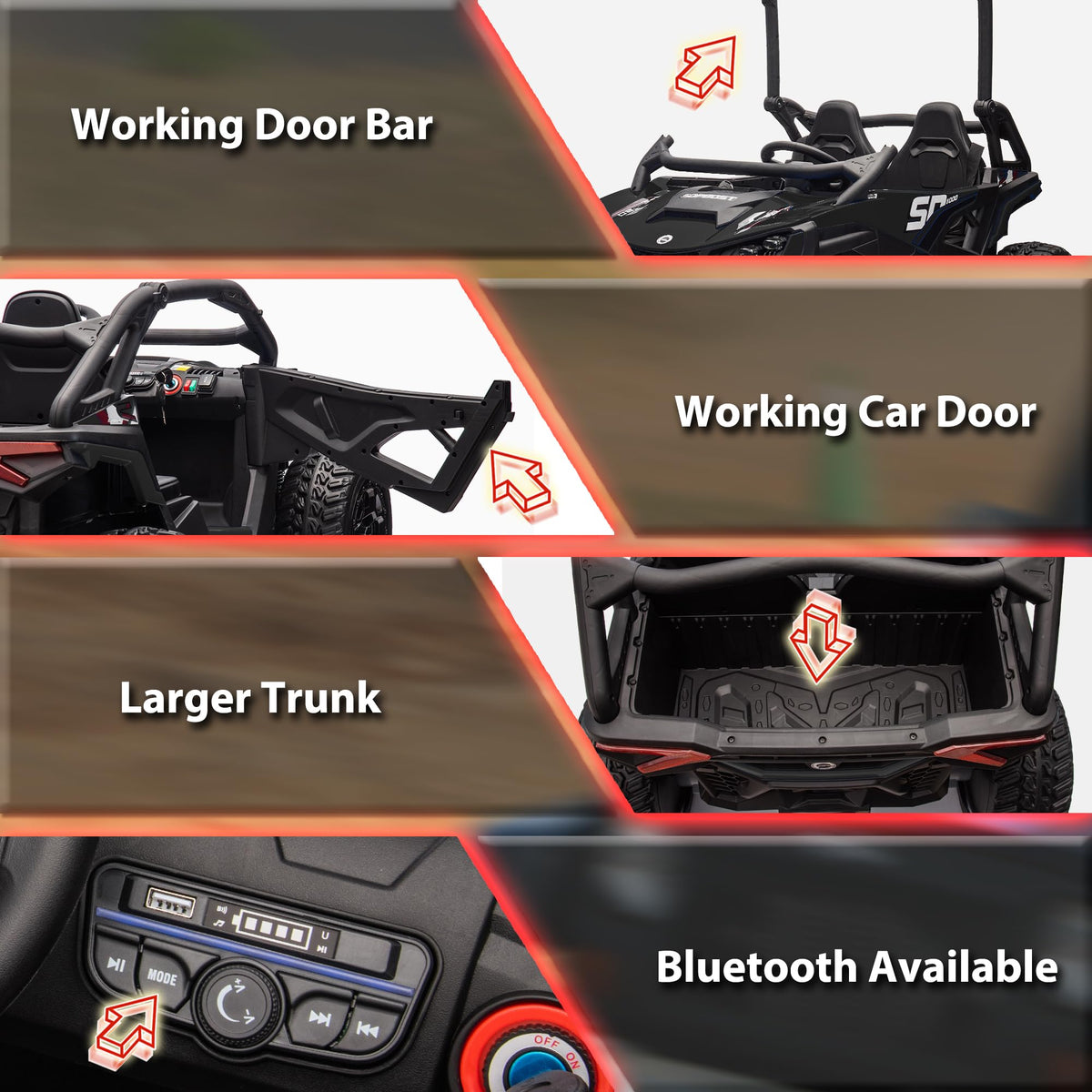 Black 2-Seater 4WD Ride On Car R8994