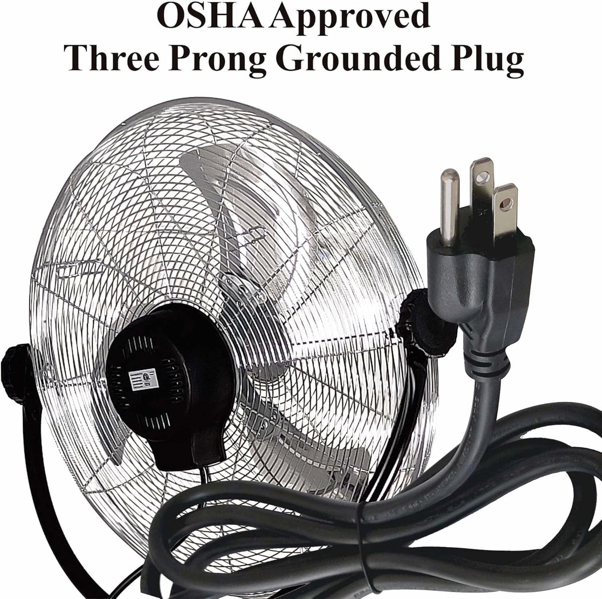 20" 3-Speed Metal Oscillating Stand Fan with Chrome Grill A159484