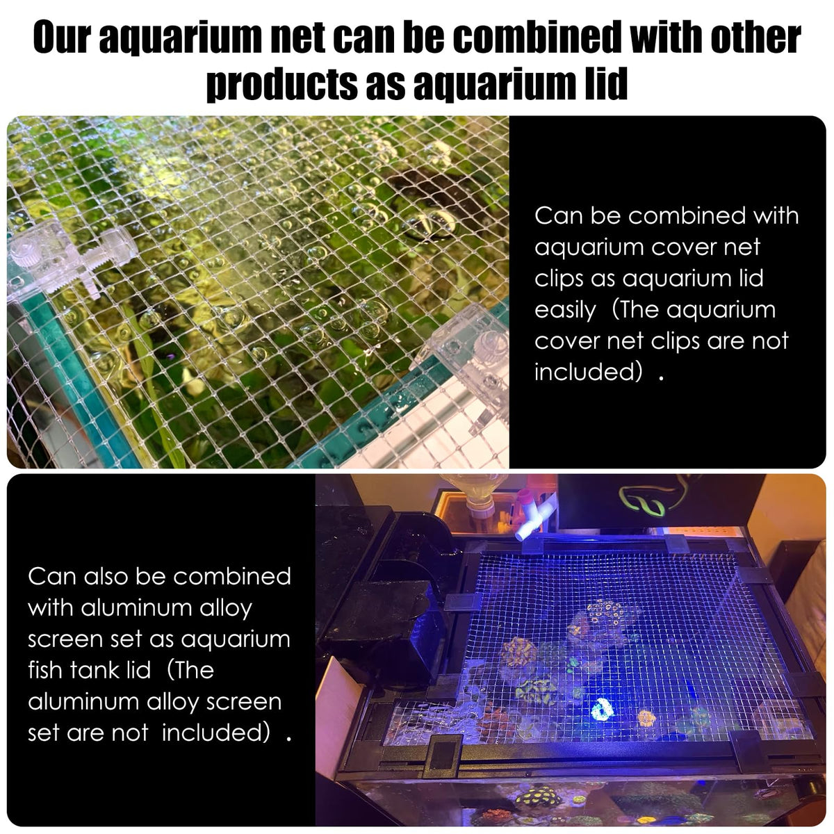 Transparent Mesh Aquarium Lid Cover 5.12 Feet X 3.37 Feet B31010