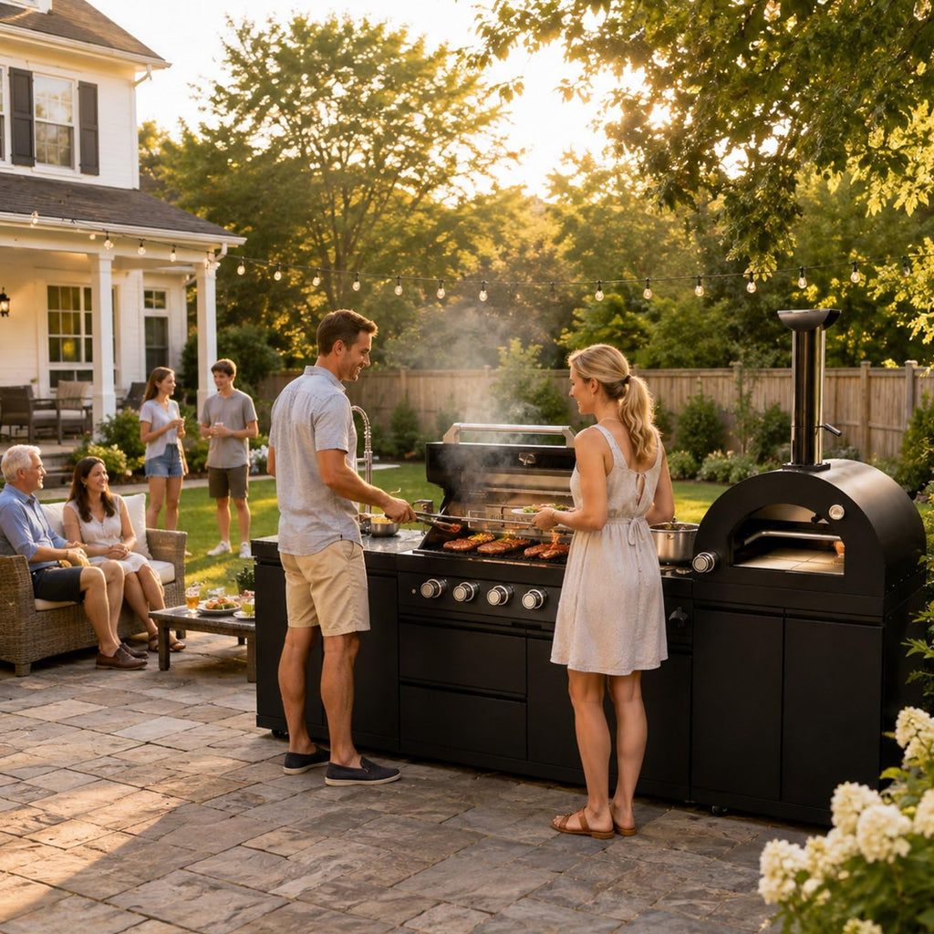106" Propane BBQ Grill with Pizza Oven A87748