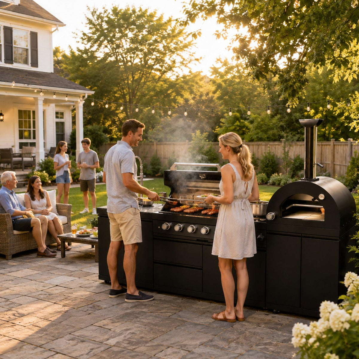106" Propane BBQ Grill with Pizza Oven A87748