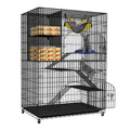 4-Tier Metal Cat Cage with Storage Cube M3139