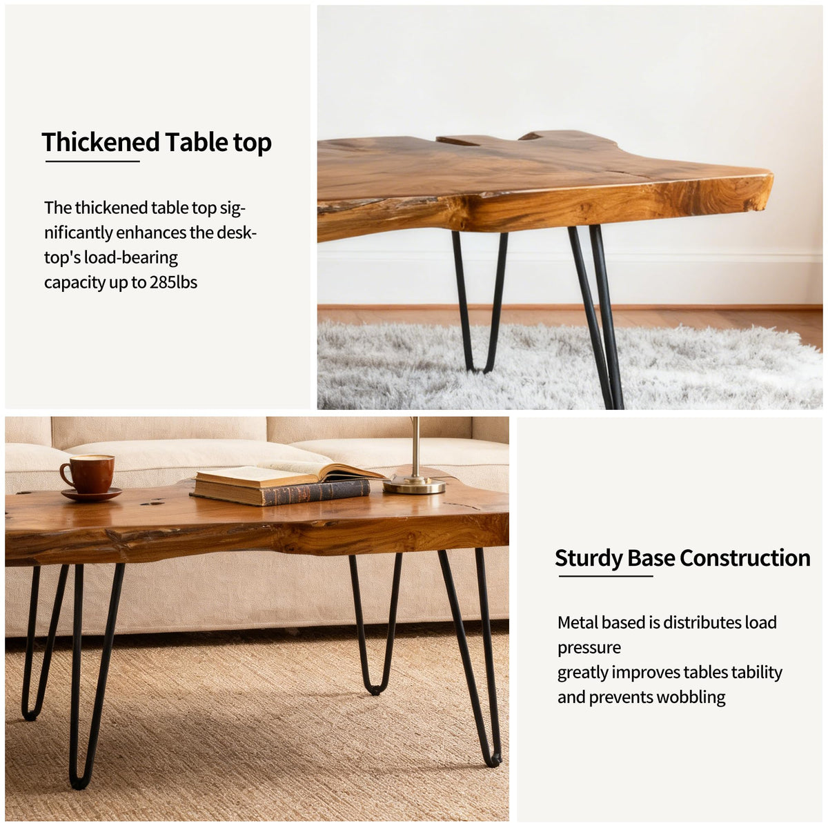 Live Edge Solid Wood Coffee Table Y327937