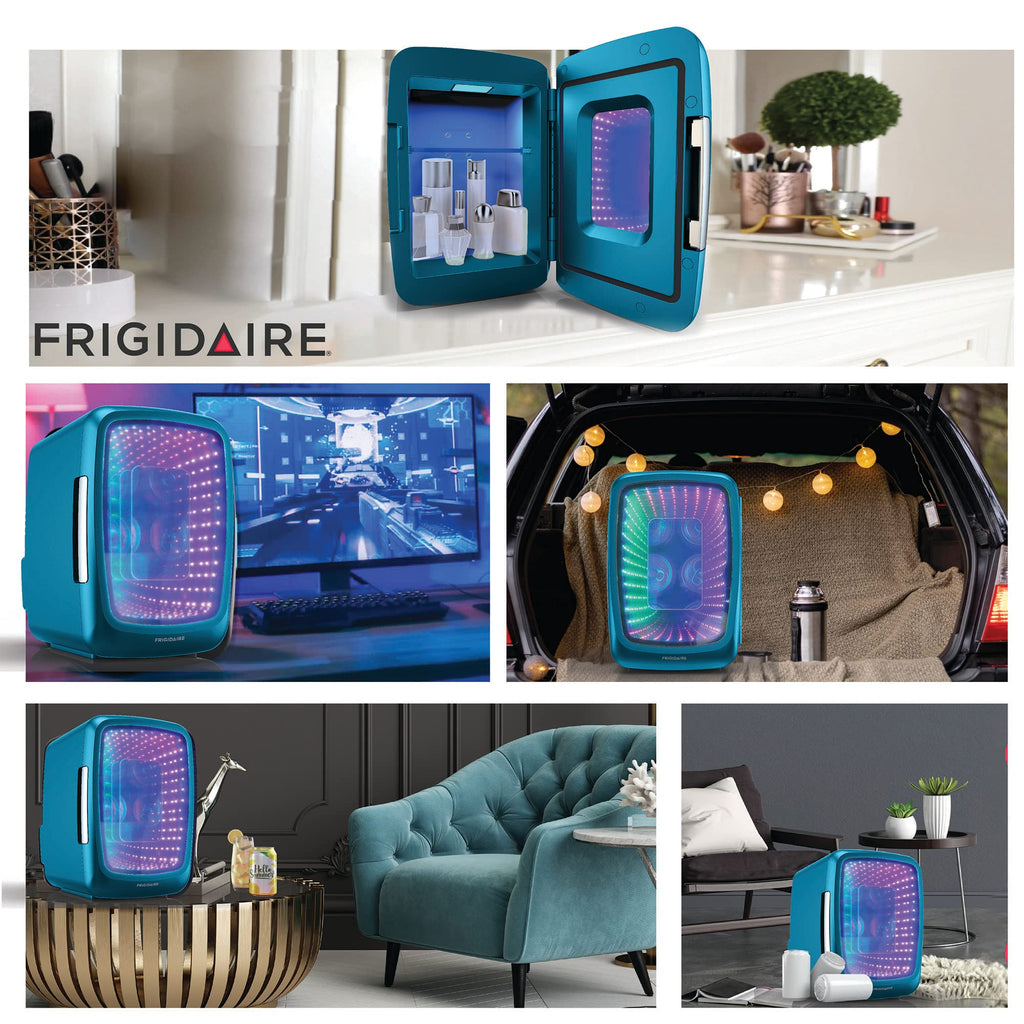 Gaming Light Up Mini Beverage Refrigerator 6 can 4 liters Blue T324876