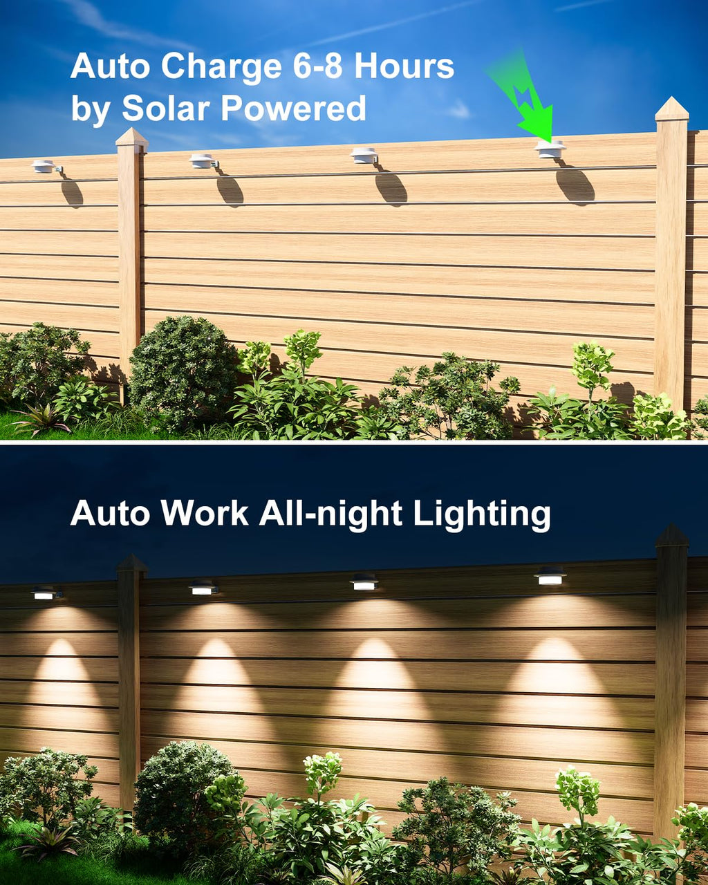 8 Pack Cool White Solar Powered Gutter Mounted Lights X377