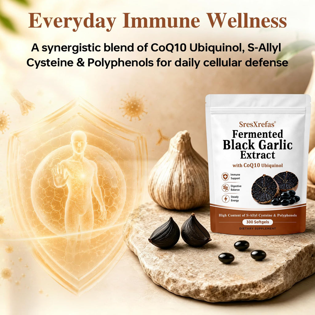 Black Garlic Extract with CoQ10, 300 Softgels P81090