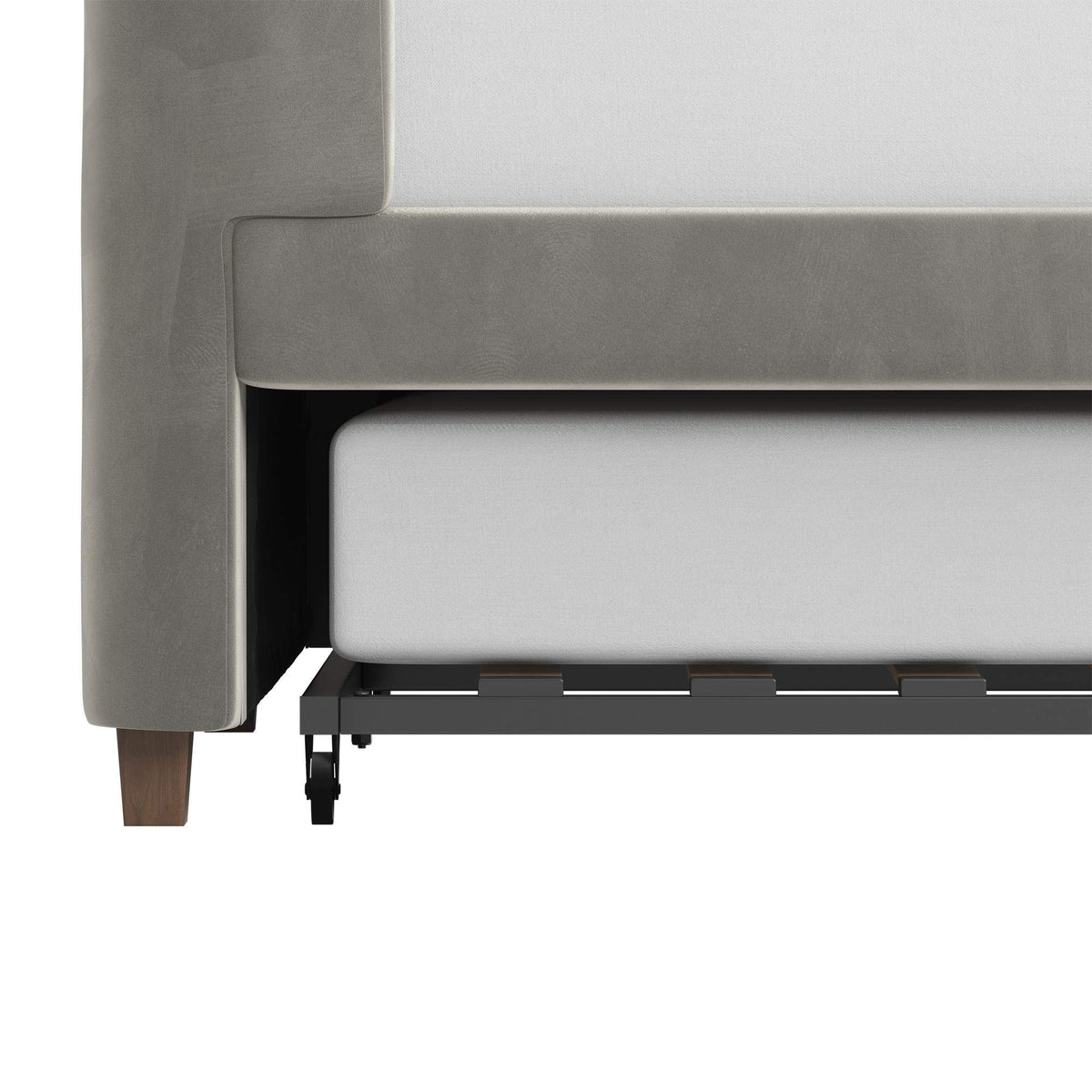 Gray Velvet Twin Upholstered Daybed with Trundle X62079