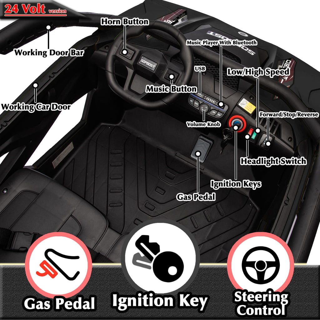 Black 2-Seater 4WD Ride On Car R8994