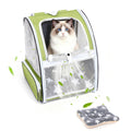 Cat Backpack Carrier with Washable Bed Mat Green L133805
