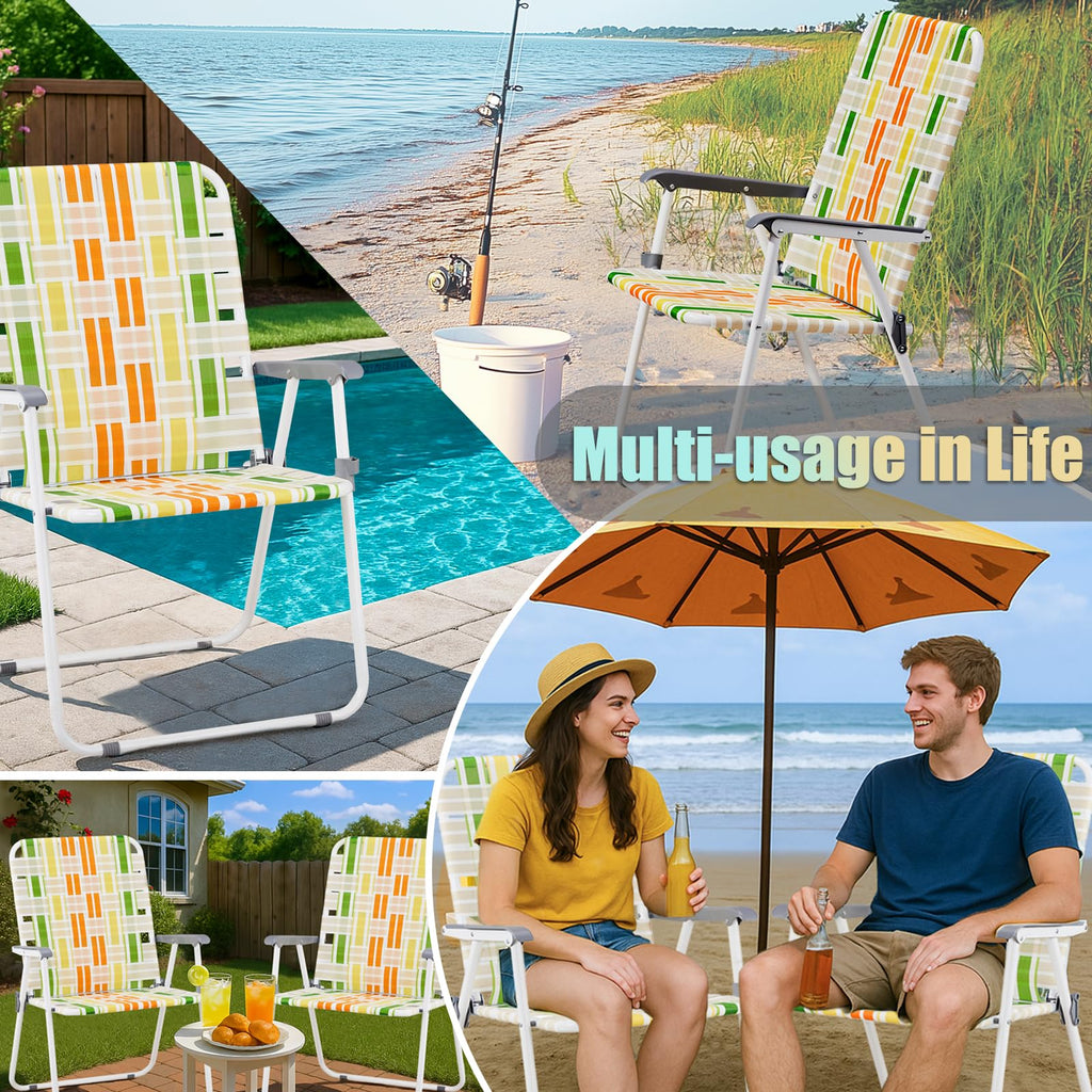 Webbed Lawn Chairs Set of 2 Lightweight J126606