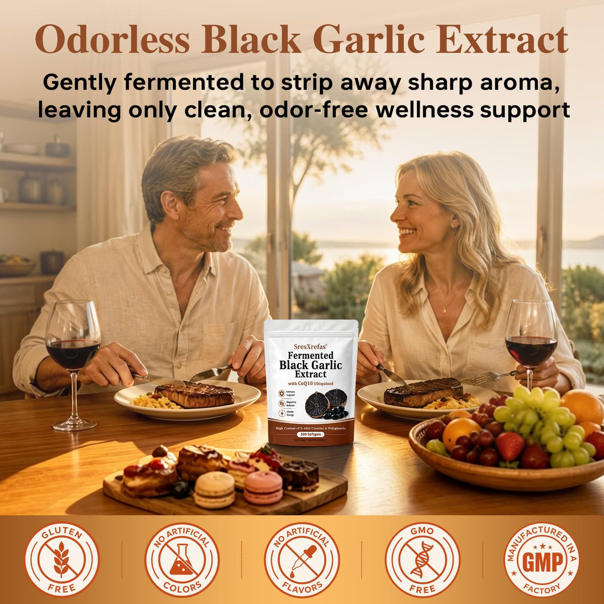 Black Garlic Extract with CoQ10, 300 Softgels P81090