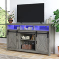 Wash Grey Wooden TV Stand with Sliding Barn Door M252645