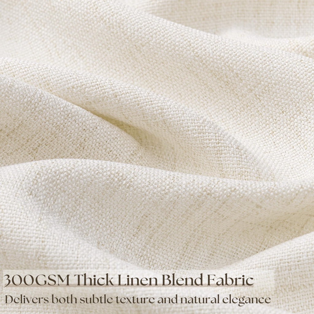 Linen 100 Inch Wide 84 Inch Length Ivory Curtains O4587