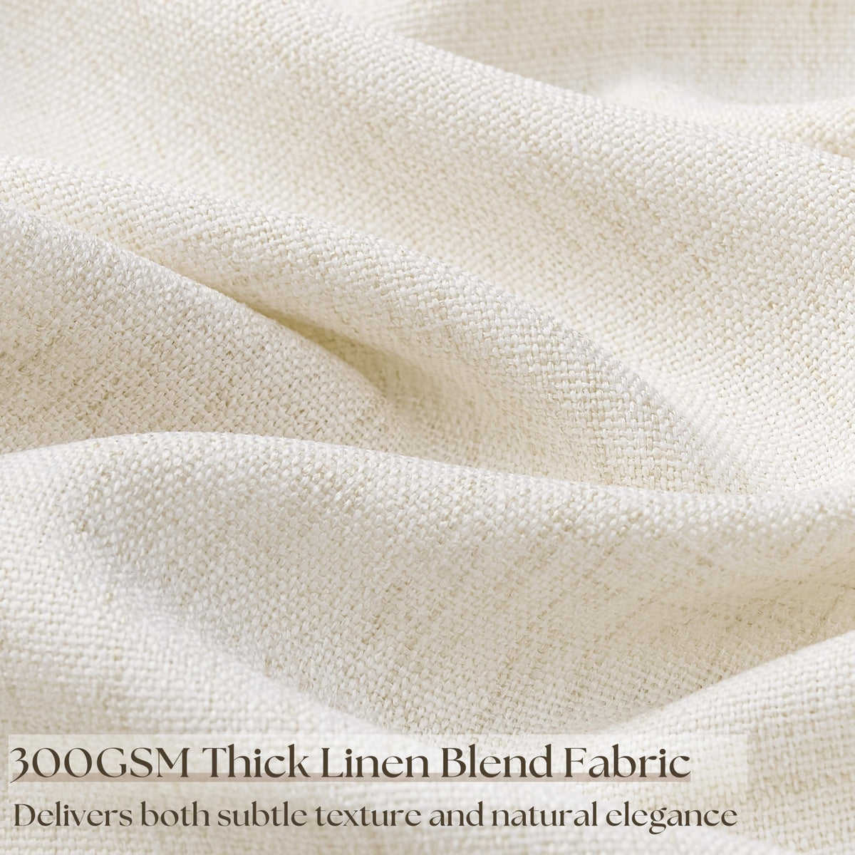 Linen 100 Inch Wide 84 Inch Length Ivory Curtains O4587