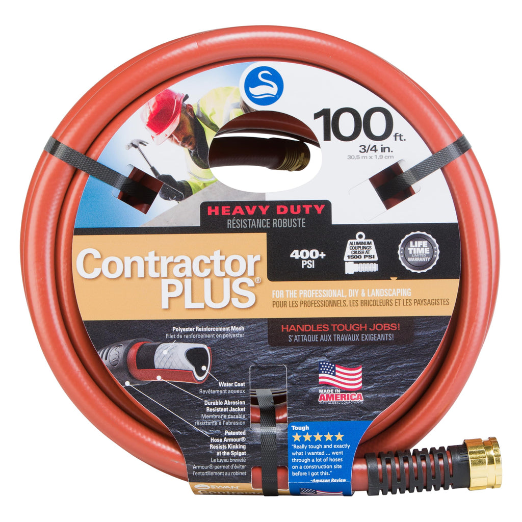 Heavy Duty Watering Hose, 100' Length, 3/4" Diameter, 400+ PSI, Red W74864