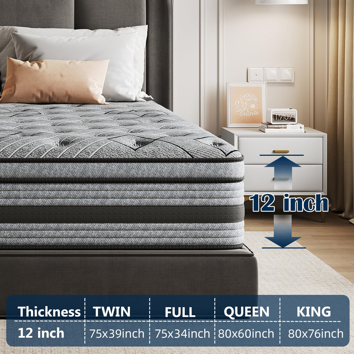 Queen Size Hybrid Memory Foam Mattress M547