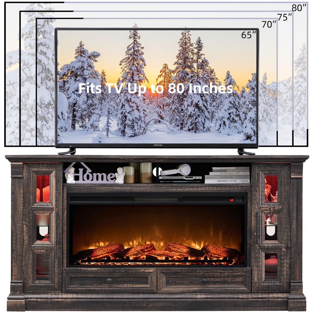 70" Fireplace TV Stand H859