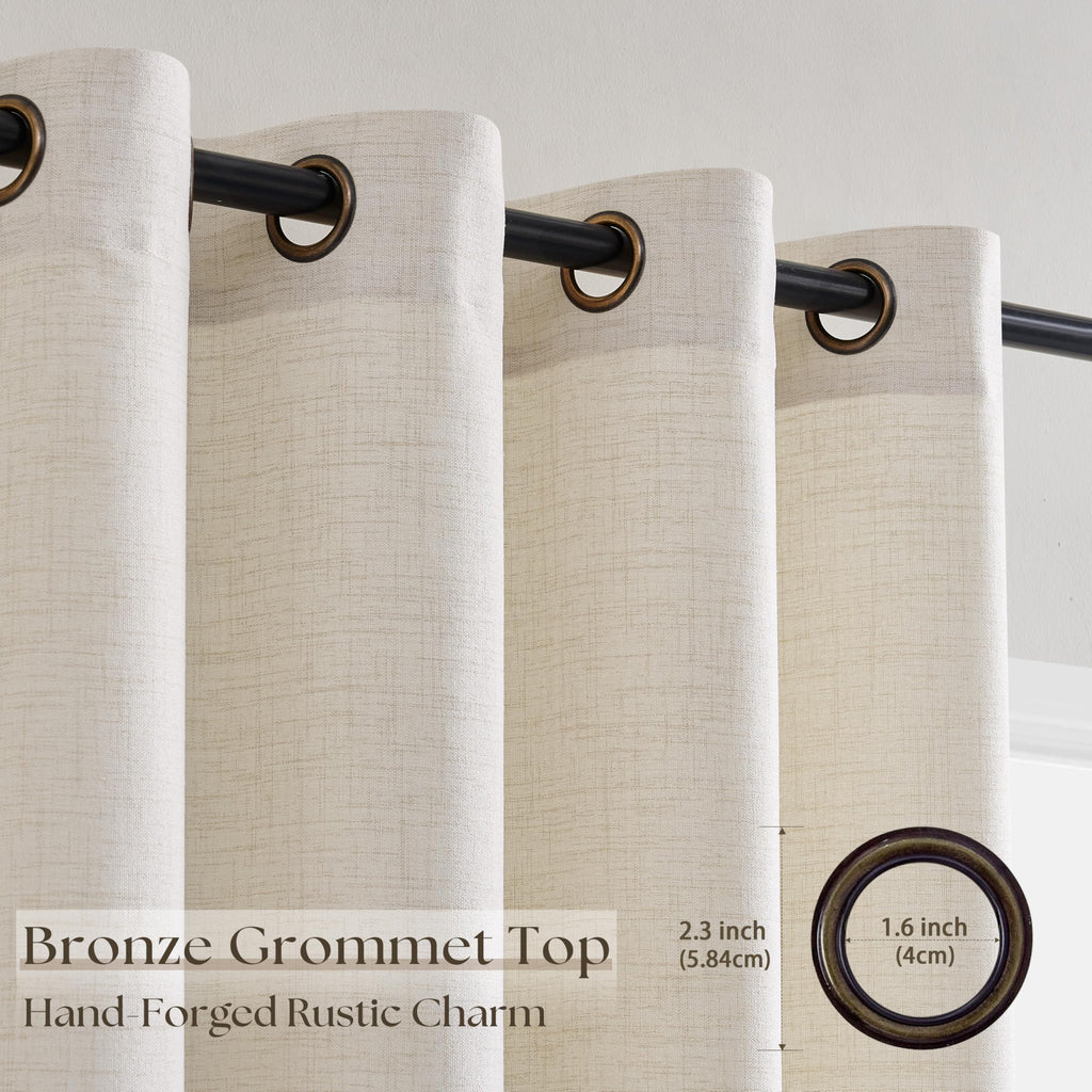Linen 100 Inch Wide 84 Inch Length Ivory Curtains O4587