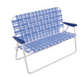 Blue/White Double-Wide Folding Web Lawn Chair N9291