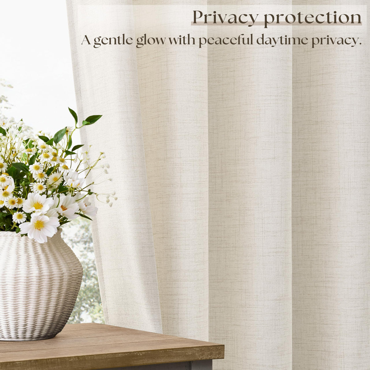 Linen 100 Inch Wide 84 Inch Length Ivory Curtains O4587