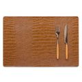 Faux Leather Placemats Set of 8 Brown I72431