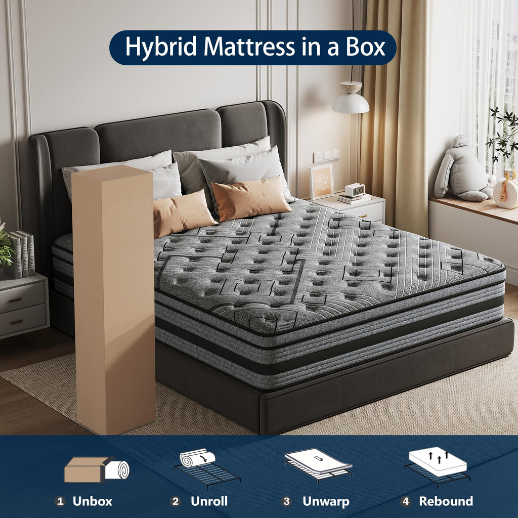 Queen Size Hybrid Memory Foam Mattress M547